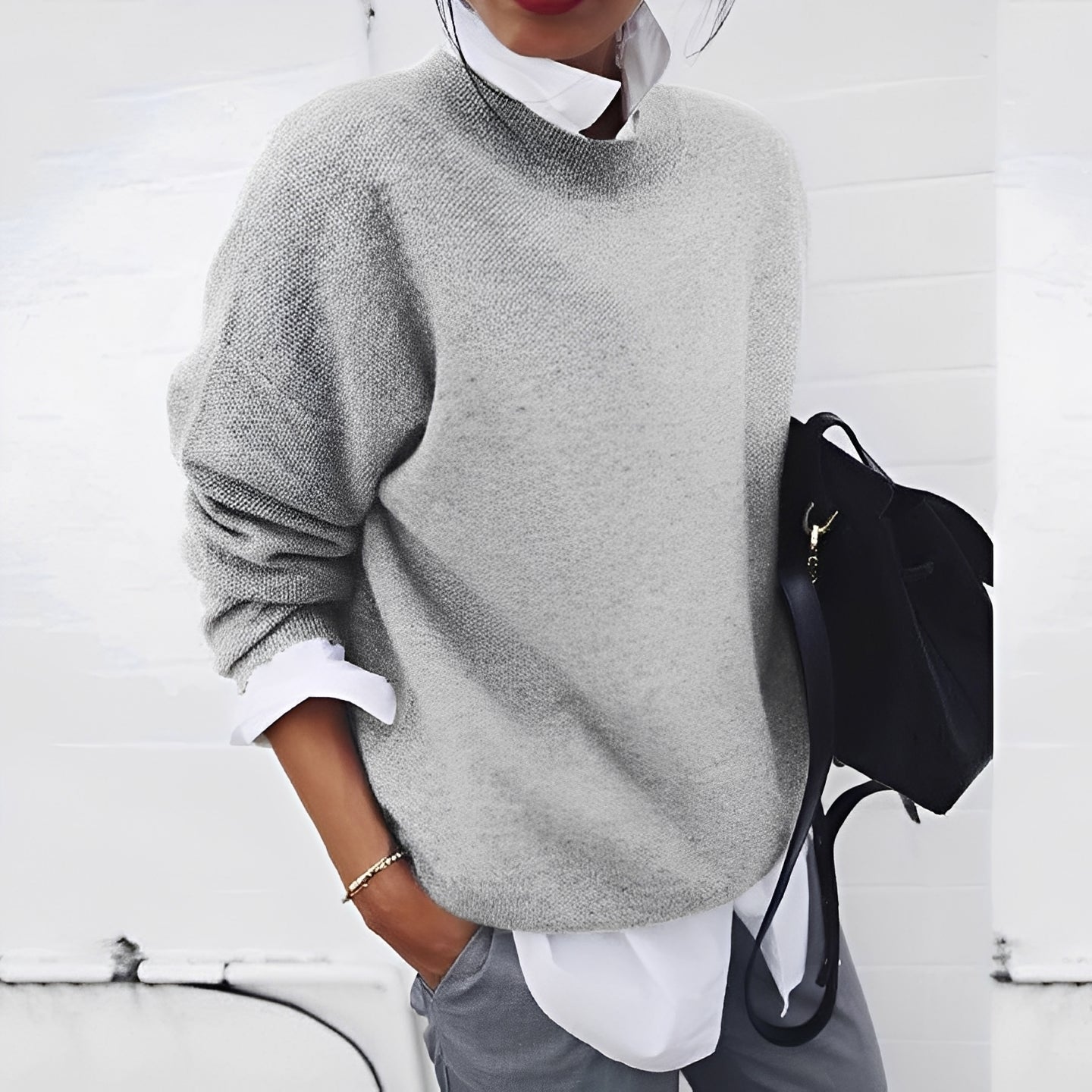 Wool Knit Crewneck Sweater