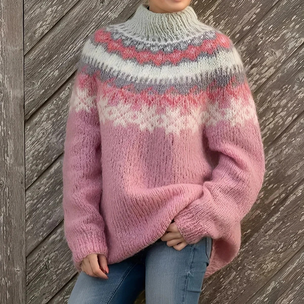 Fair Isle Knit Sweater for Women