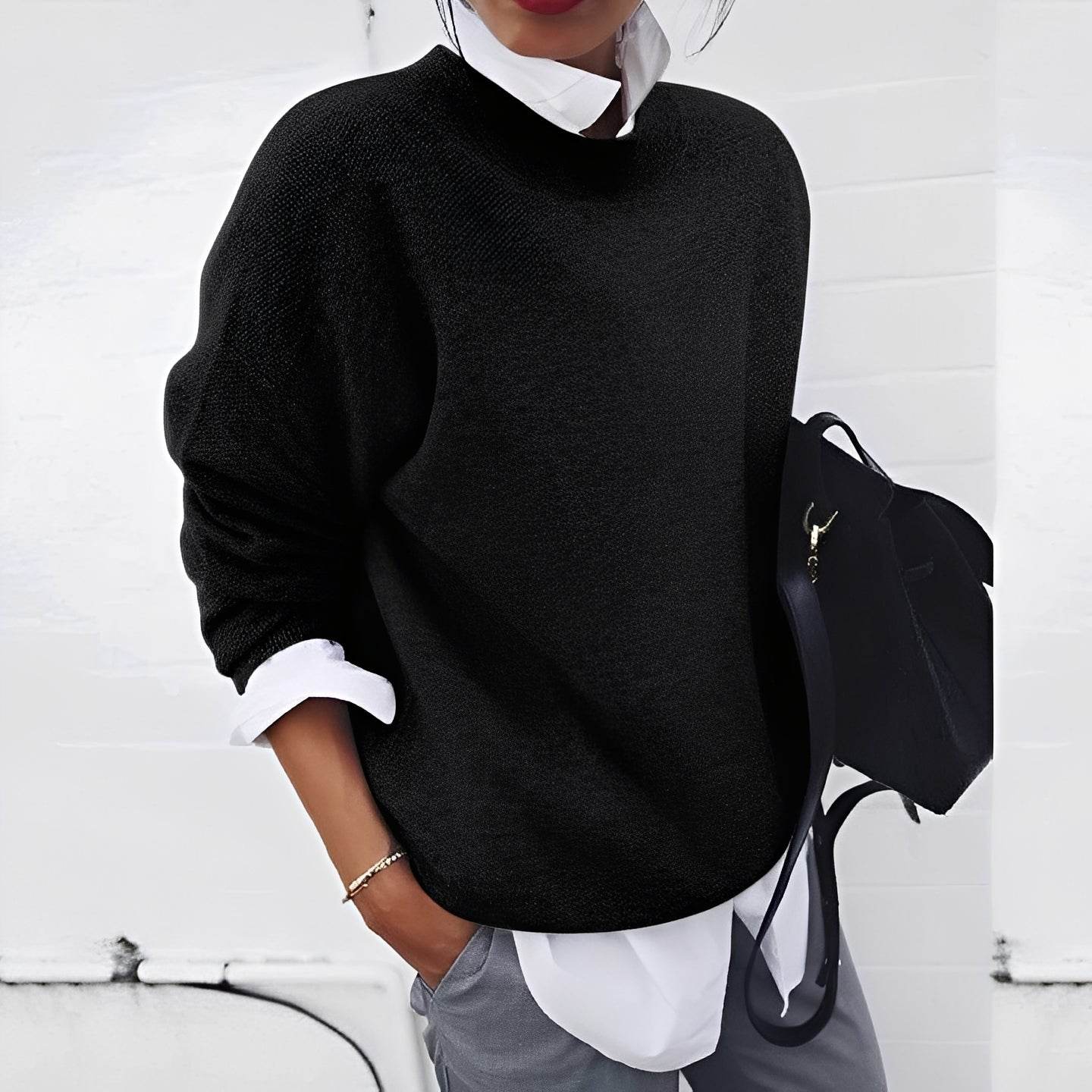 Wool Knit Crewneck Sweater