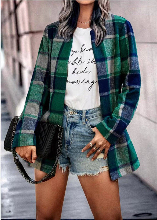 Plaid Shirt Jacket for Women