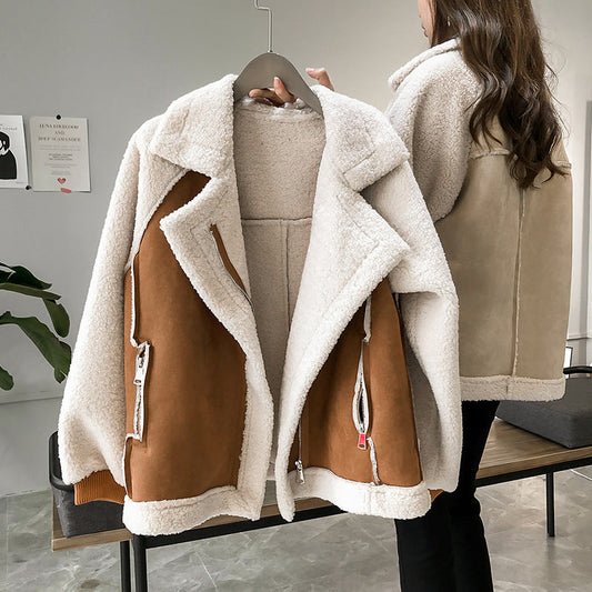 Shearling Lined Oversized Aviator Jacket