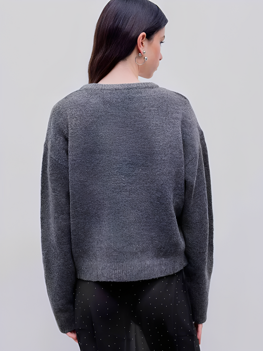 Crew Neck Knit Sweater for Women