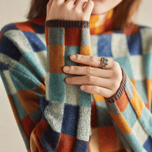 Cashmere Colorblock Turtleneck Sweater