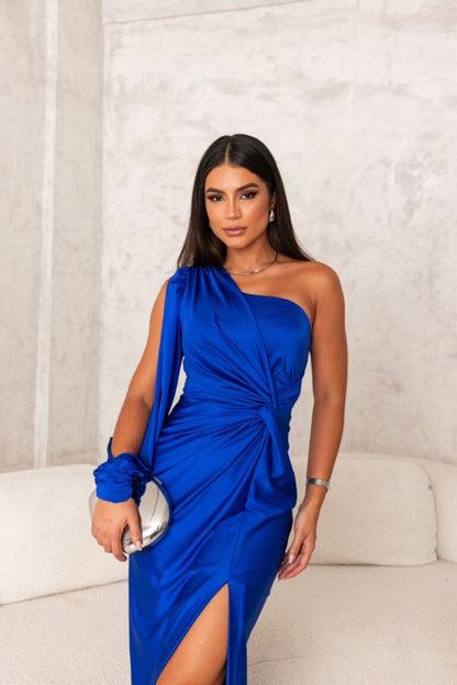 Satin One Shoulder Dress