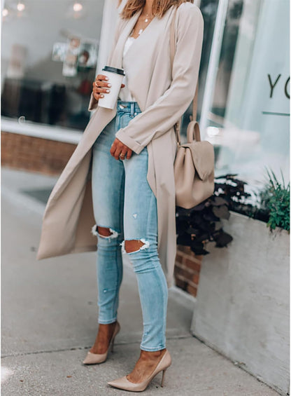 Long Open Front Waterfall Coat