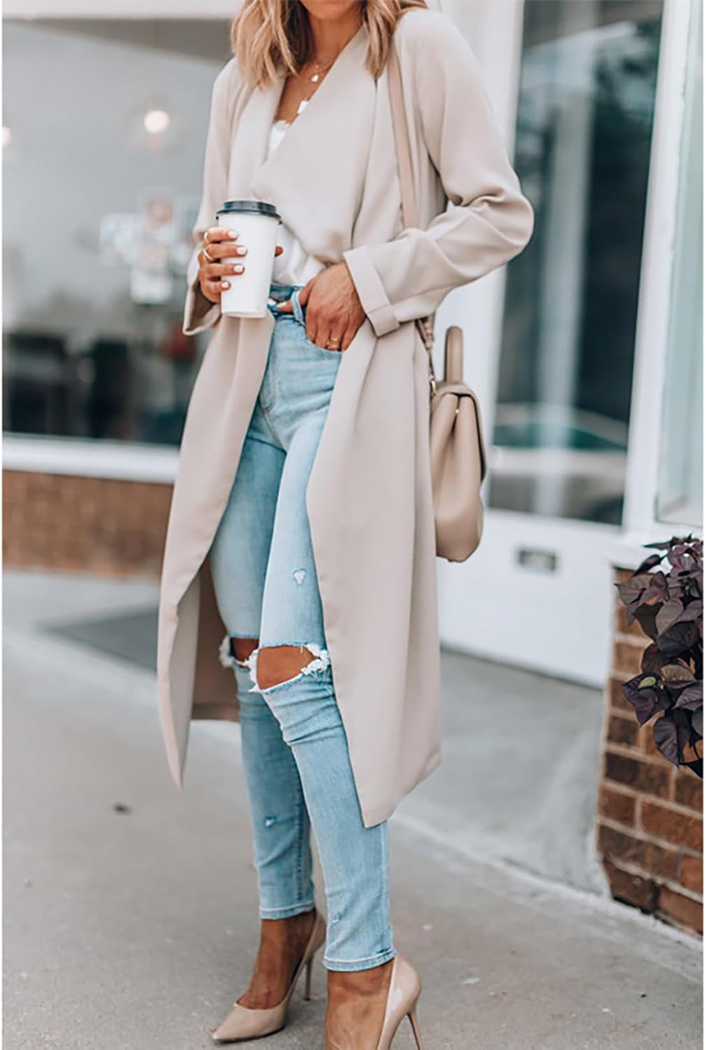 Long Open Front Waterfall Coat