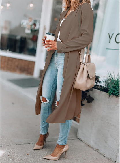 Long Open Front Waterfall Coat