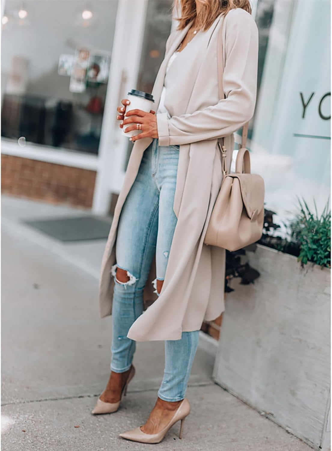 Long Open Front Waterfall Coat