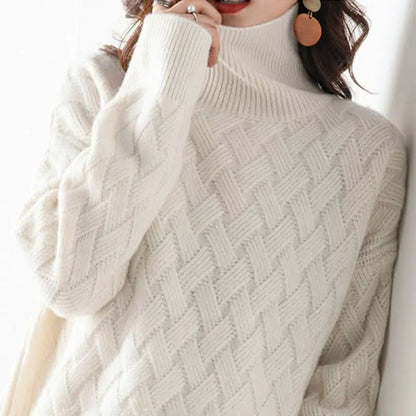 Cable Knit Cashmere Turtleneck Sweater