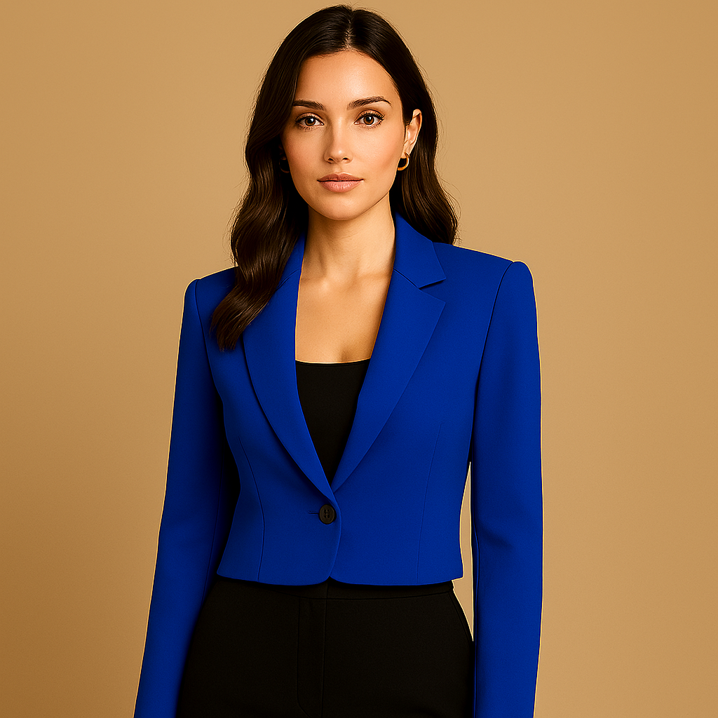 Sapphire Blue Cropped Blazer Jacket