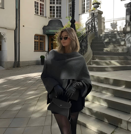 Wool Blend Cape Coat