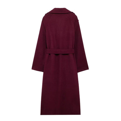 Women’s Elegant Longline Trench Coat with Classic Detailing