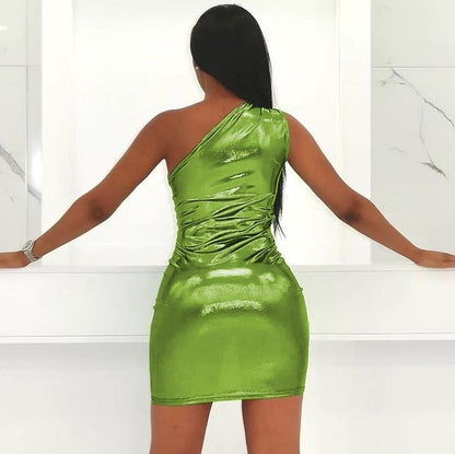 One Shoulder Bodycon Mini Dress