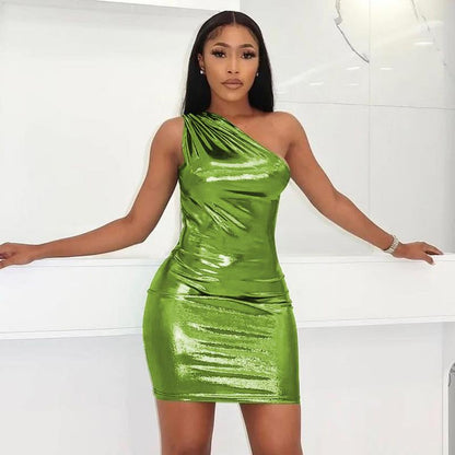 One Shoulder Bodycon Mini Dress