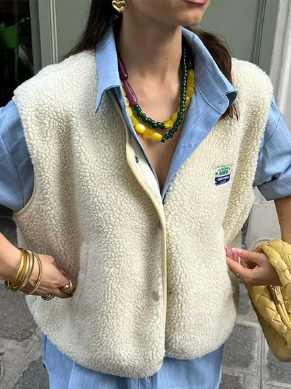 Fleece Button-Front Vest