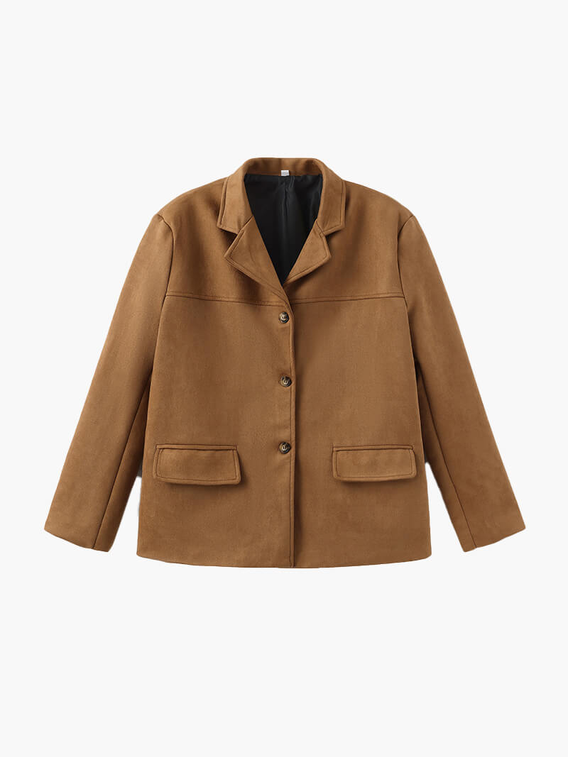 Suede Button Blazer