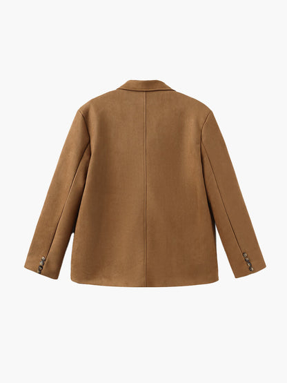 Suede Button Blazer