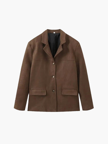 Suede Button Blazer