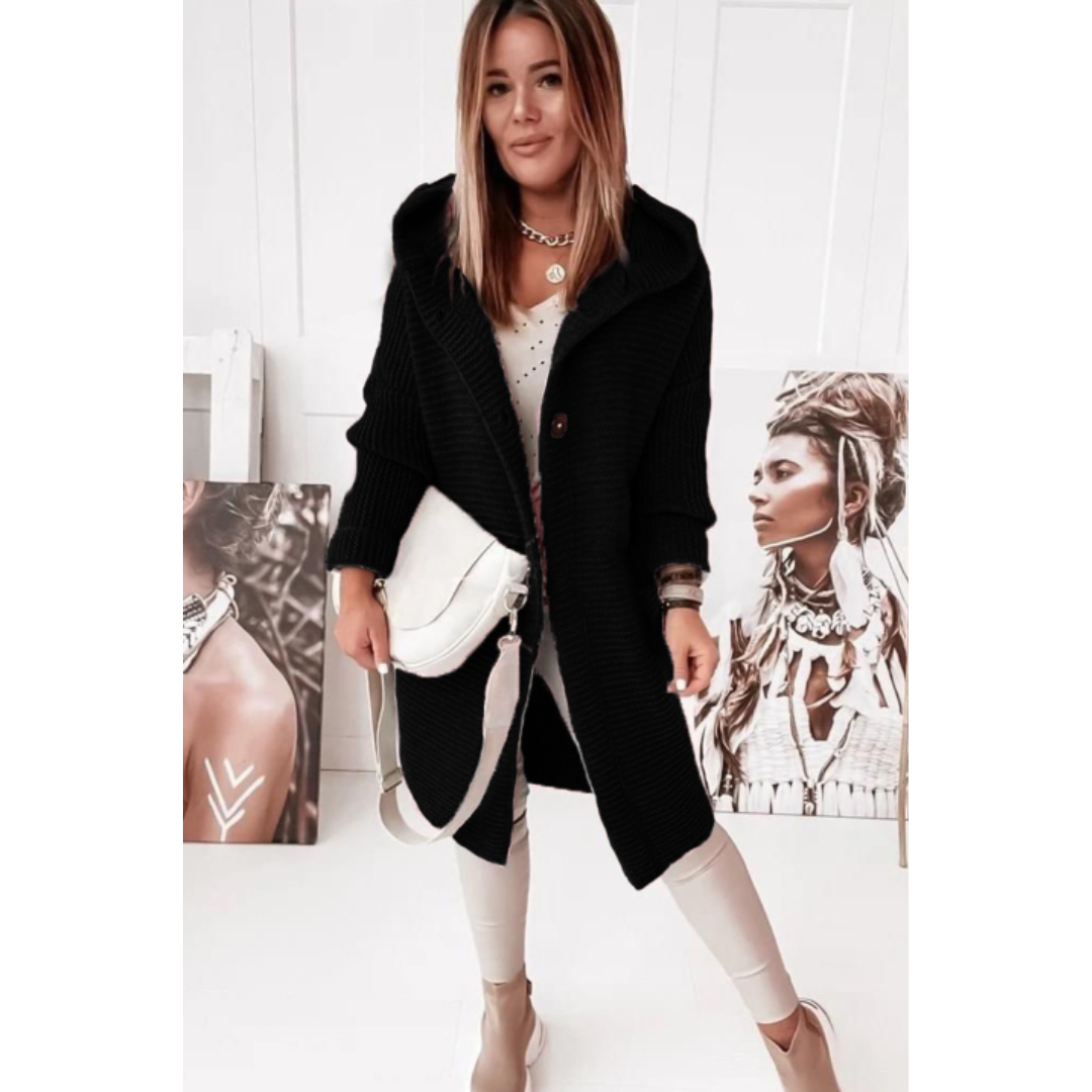 Cozy Hooded Knit Cardigan Coat