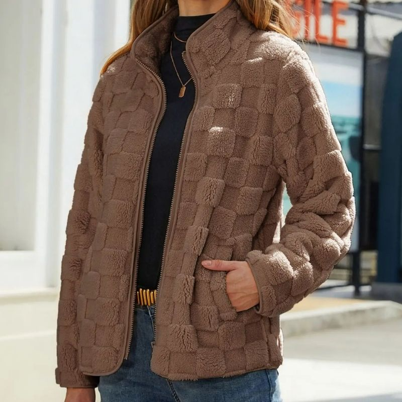 Textured Fleece Zip Jacket