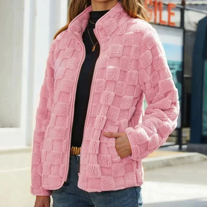 Textured Fleece Zip Jacket
