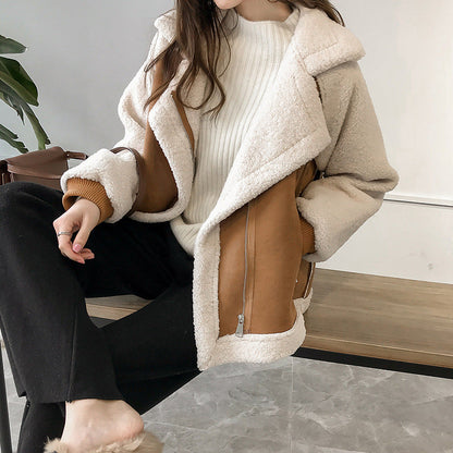 Shearling Lined Oversized Aviator Jacket